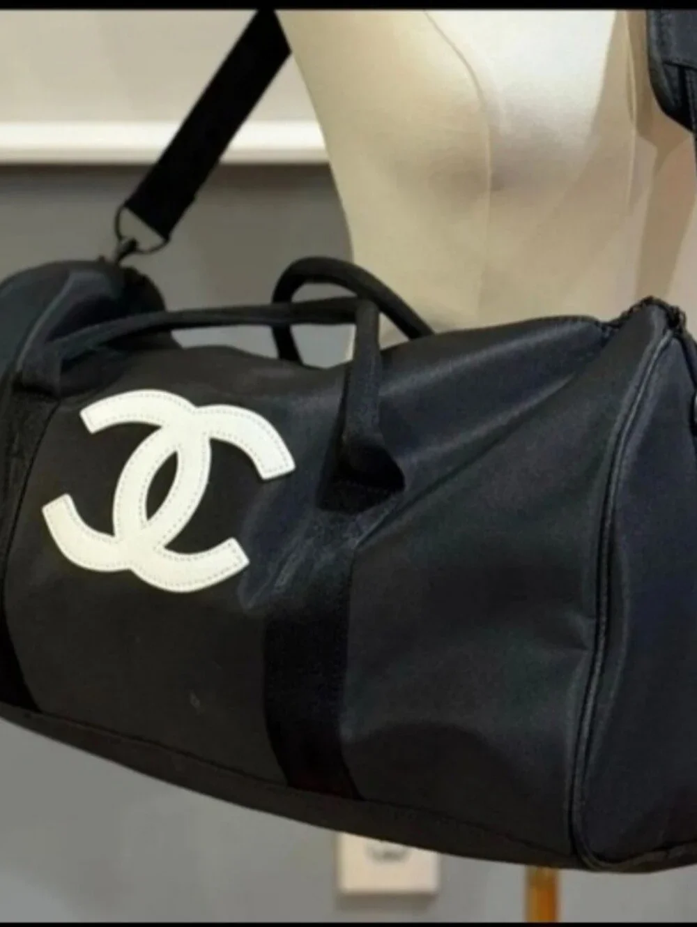 Black and White Duffel Bag GWP Gift With Purchase item
